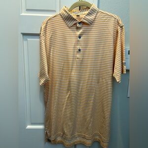 Burnt Orange Peter Millar Polo, Austin Querencia. Size Medium. UT